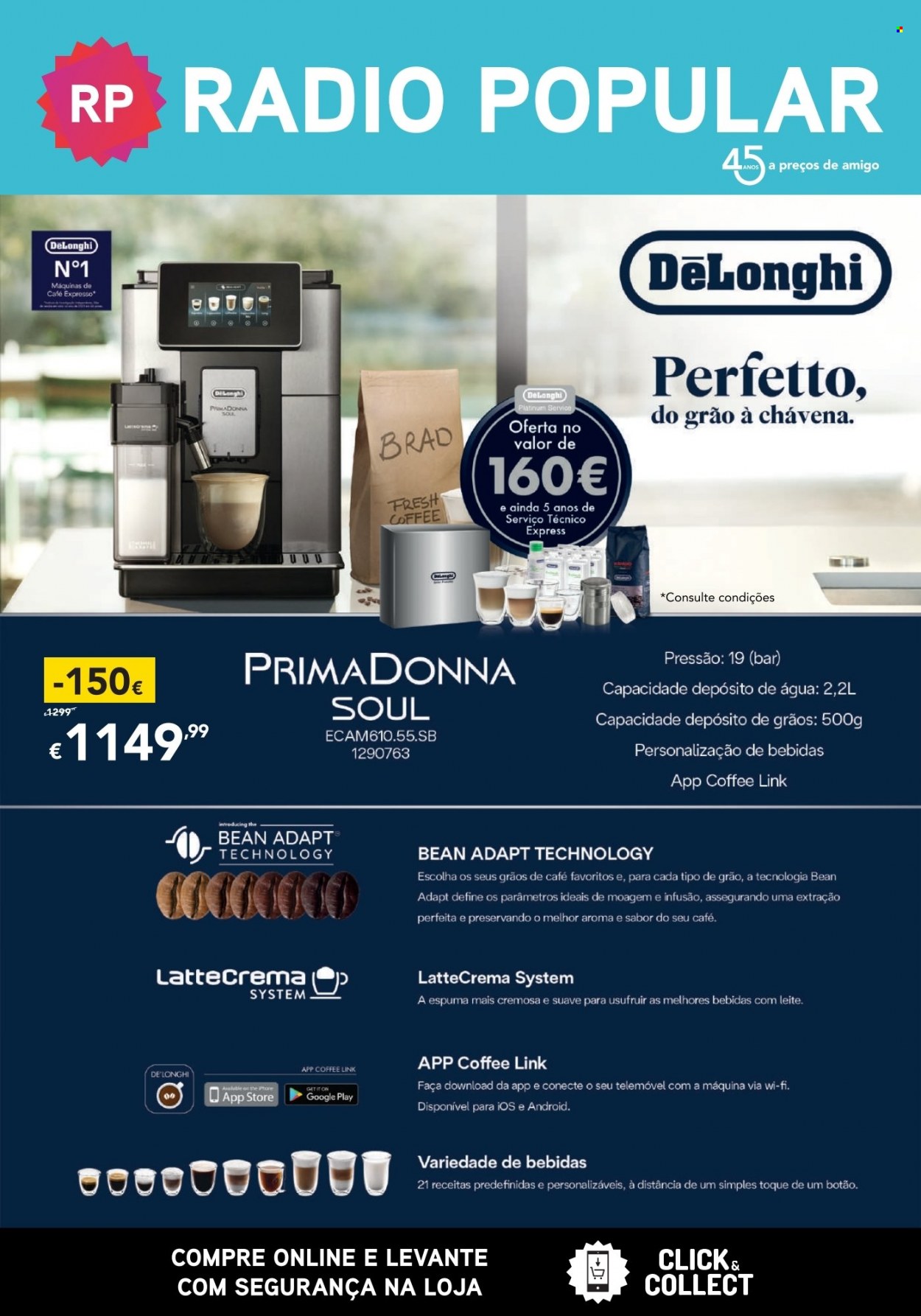 Folheto Radio Popular - 23.4.2022 - 20.5.2022 - Produtos em promoção - máquina de café. Página 6.