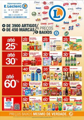 Folheto E.Leclerc - Mais de 3900 artigos e 450 marcas com preços mais BAIXOS!