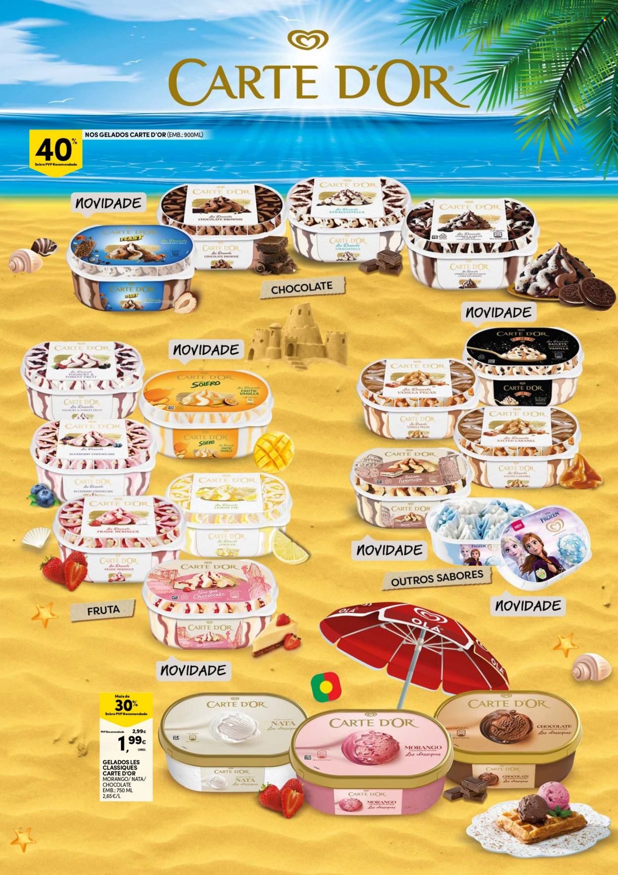 Folheto Continente - 2.8.2022 - 21.8.2022 - Produtos em promoção - morango, nata, gelado, Carte d'Or, chocolate, Baileys, Frozen. Página 5.