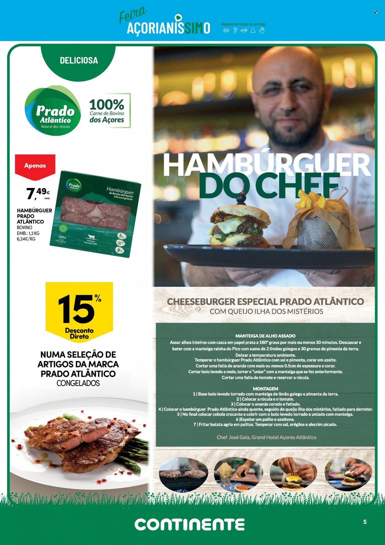 Folheto Continente Modelo - 2.8.2022 - 15.8.2022 - Produtos em promoção - batata, cebola, carne, carne bovina, hamburger. Página 5.