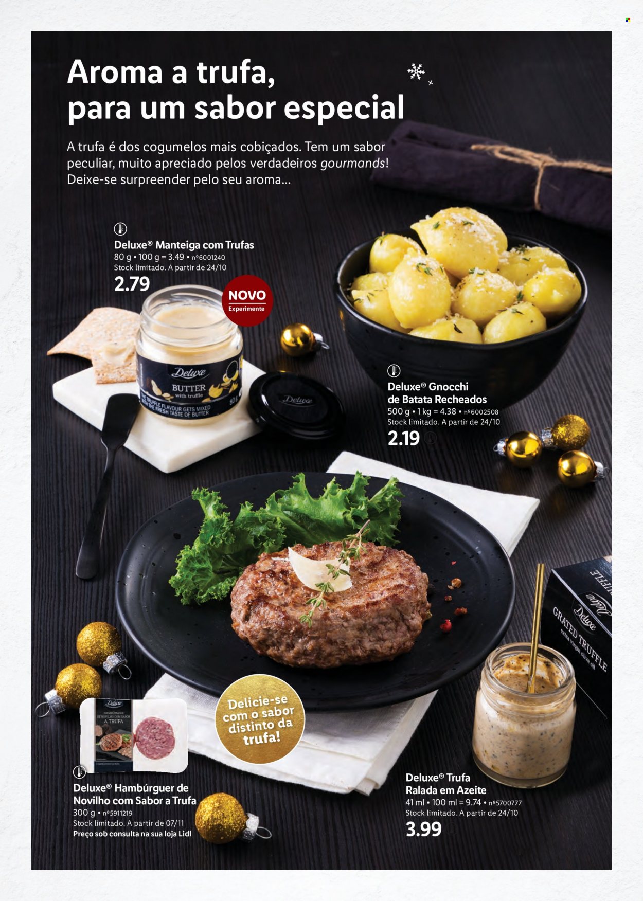 Folheto Lidl - Produtos em promoção - cogumelo, carne de novilho, hamburger, manteiga, gnocchi. Página 3.