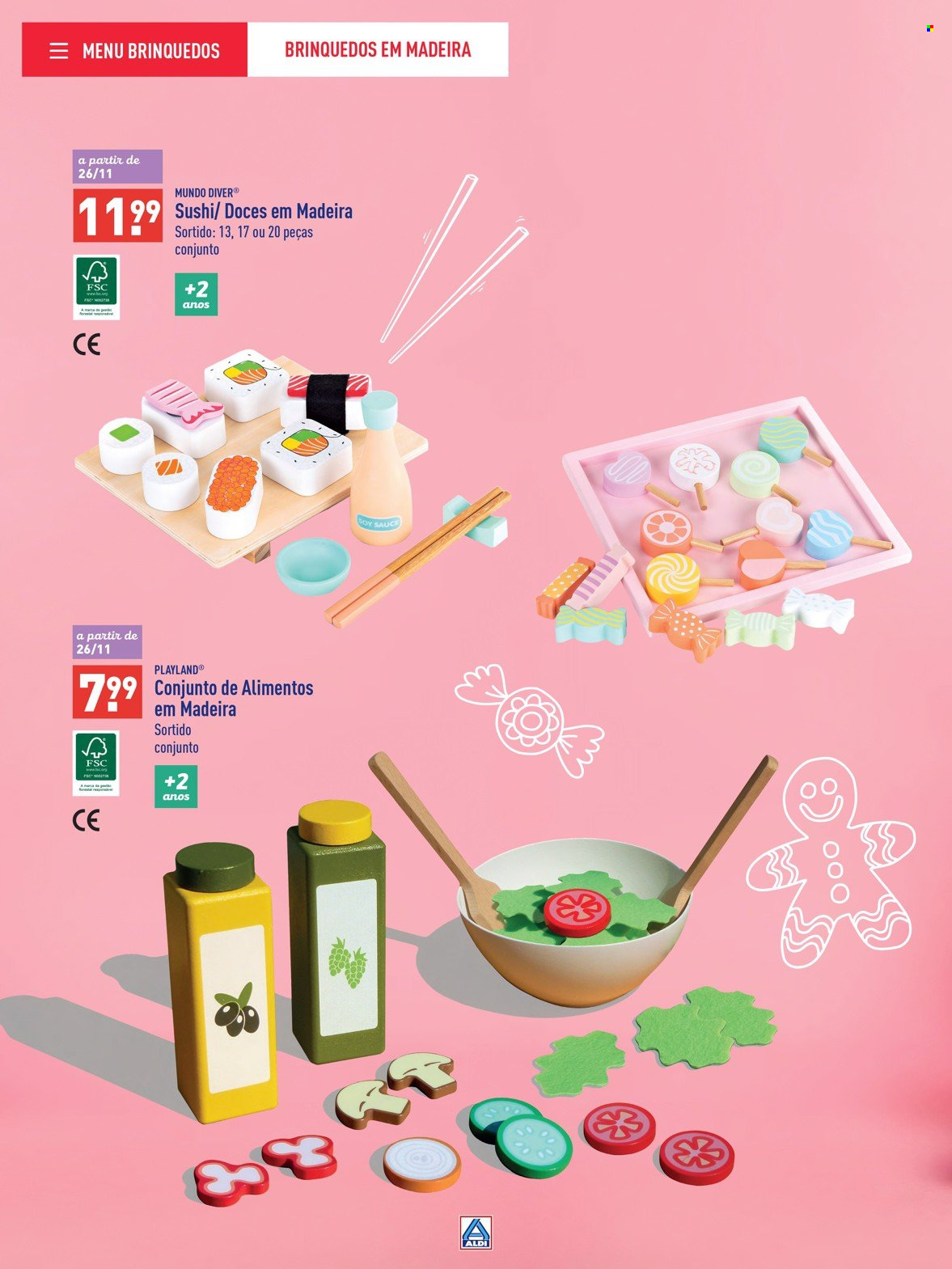 Folheto Aldi - 5.11.2022 - 17.12.2022 - Produtos em promoção - sushi, chá, brinquedo. Página 10.