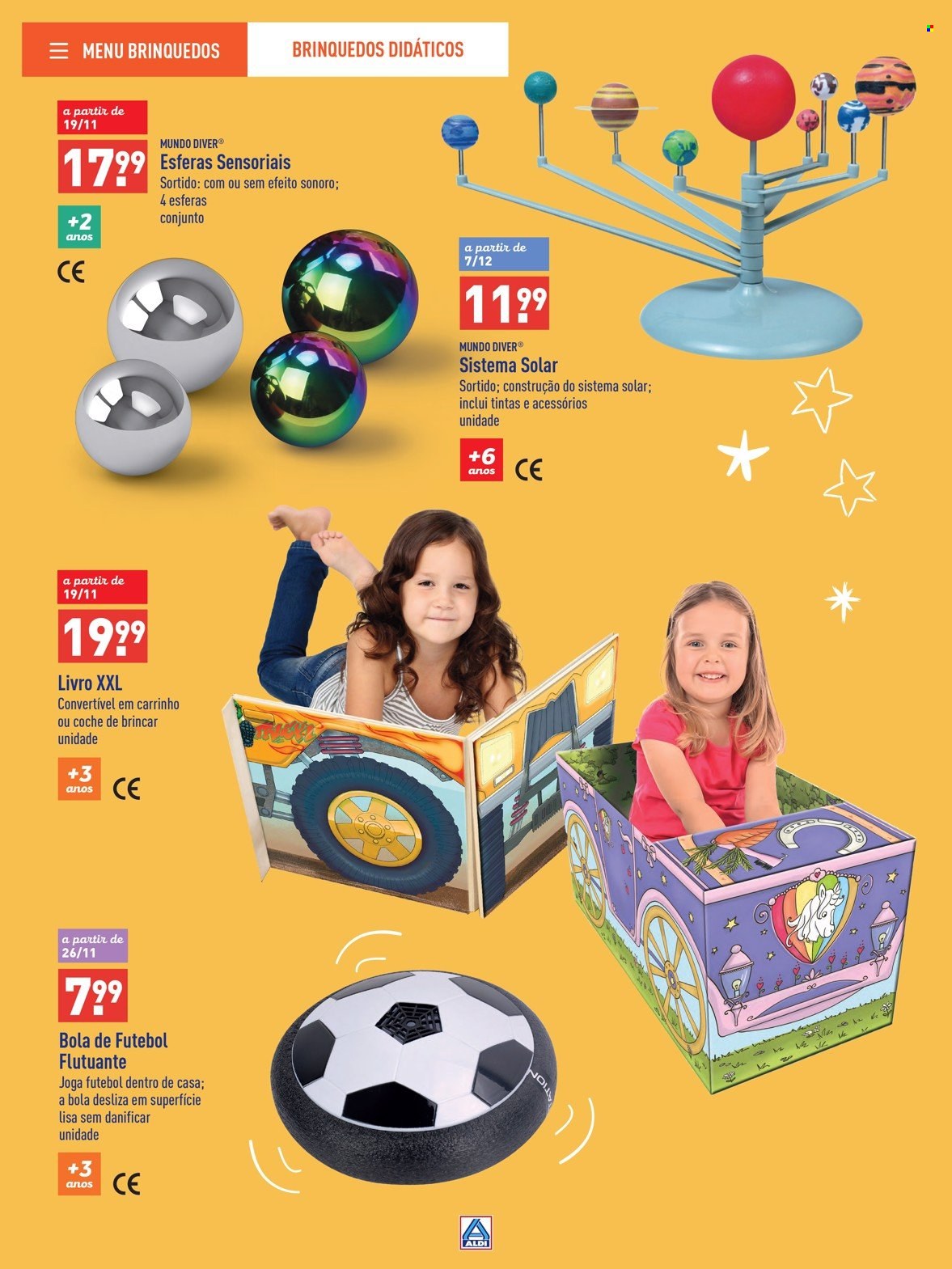 Folheto Aldi - 5.11.2022 - 17.12.2022 - Produtos em promoção - bola futebol, livro, brinquedo. Página 26.