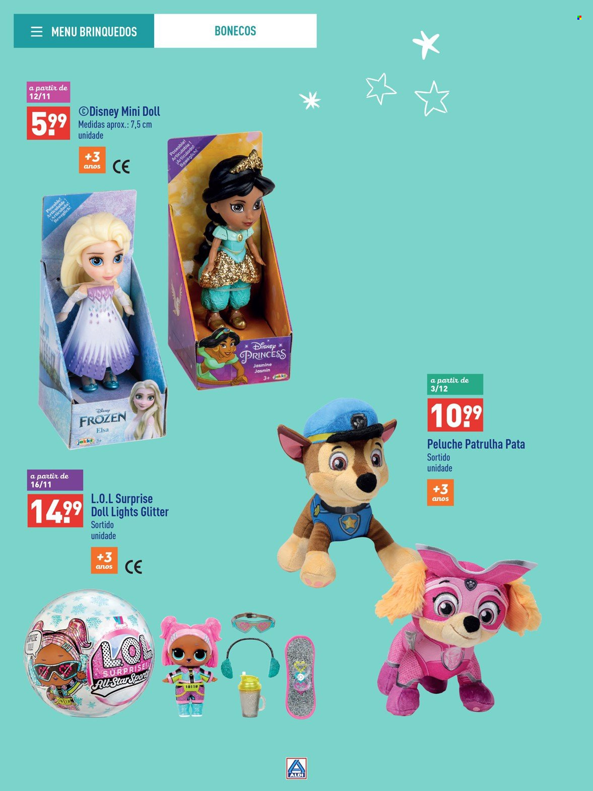 Folheto Aldi - 5.11.2022 - 17.12.2022 - Produtos em promoção - L.O.L. Surprise, Frozen, Disney, brinquedo. Página 30.