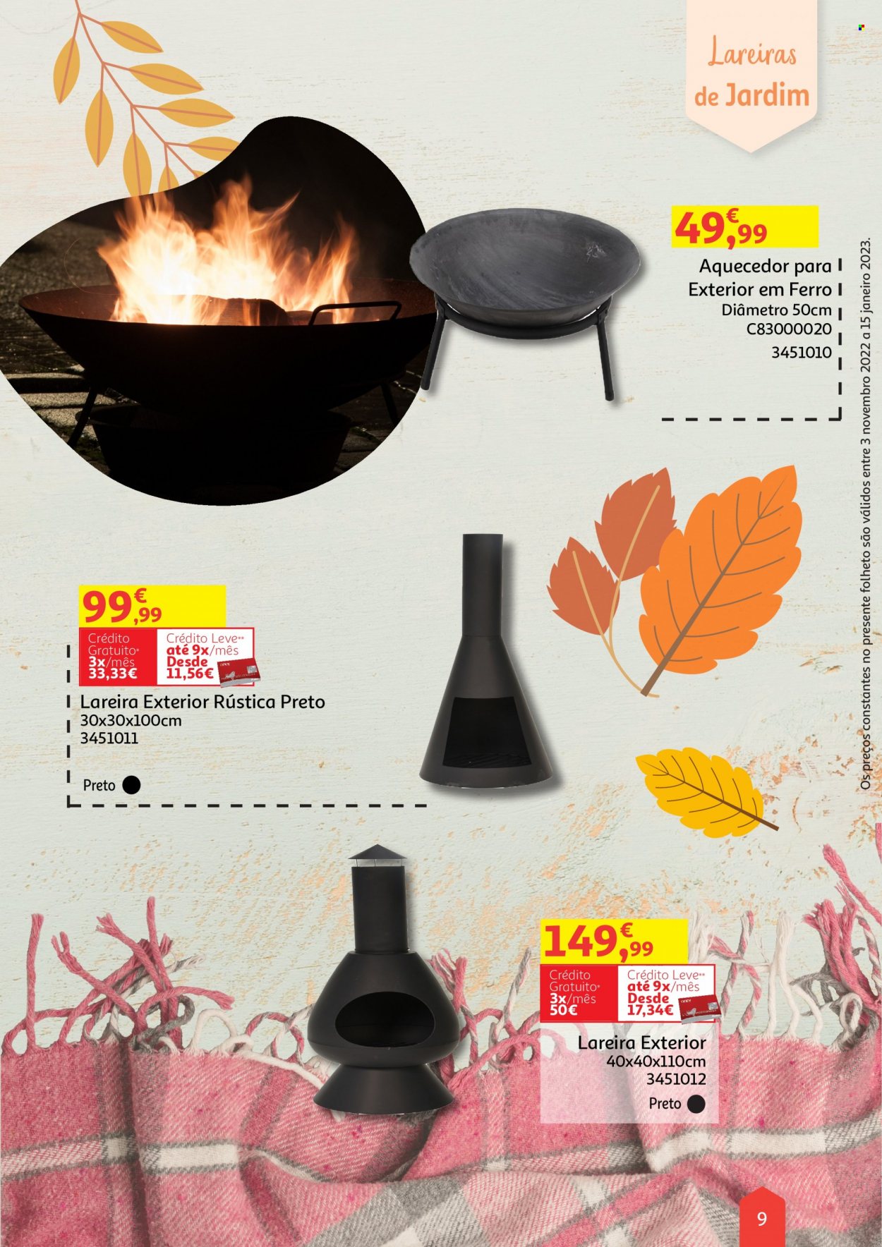 Folheto Auchan - 3.11.2022 - 15.1.2023 - Produtos em promoção - aquecedor. Página 9.