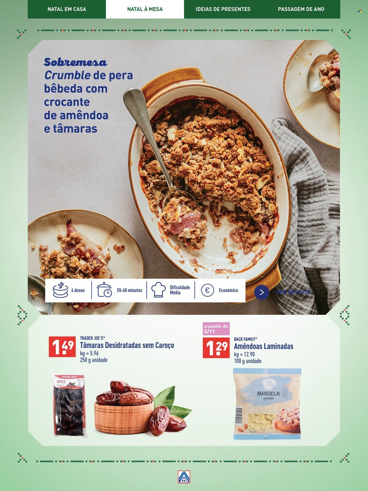 Folheto Aldi - 31.10.2022 - 31.12.2022 - Produtos em promoção - sobremesa. Página 20.