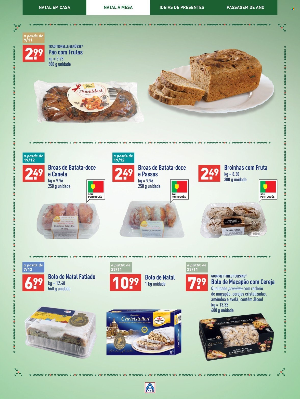 Folheto Aldi - 31.10.2022 - 31.12.2022 - Produtos em promoção - pão, bolo, stollen, broas, marzipan. Página 21.