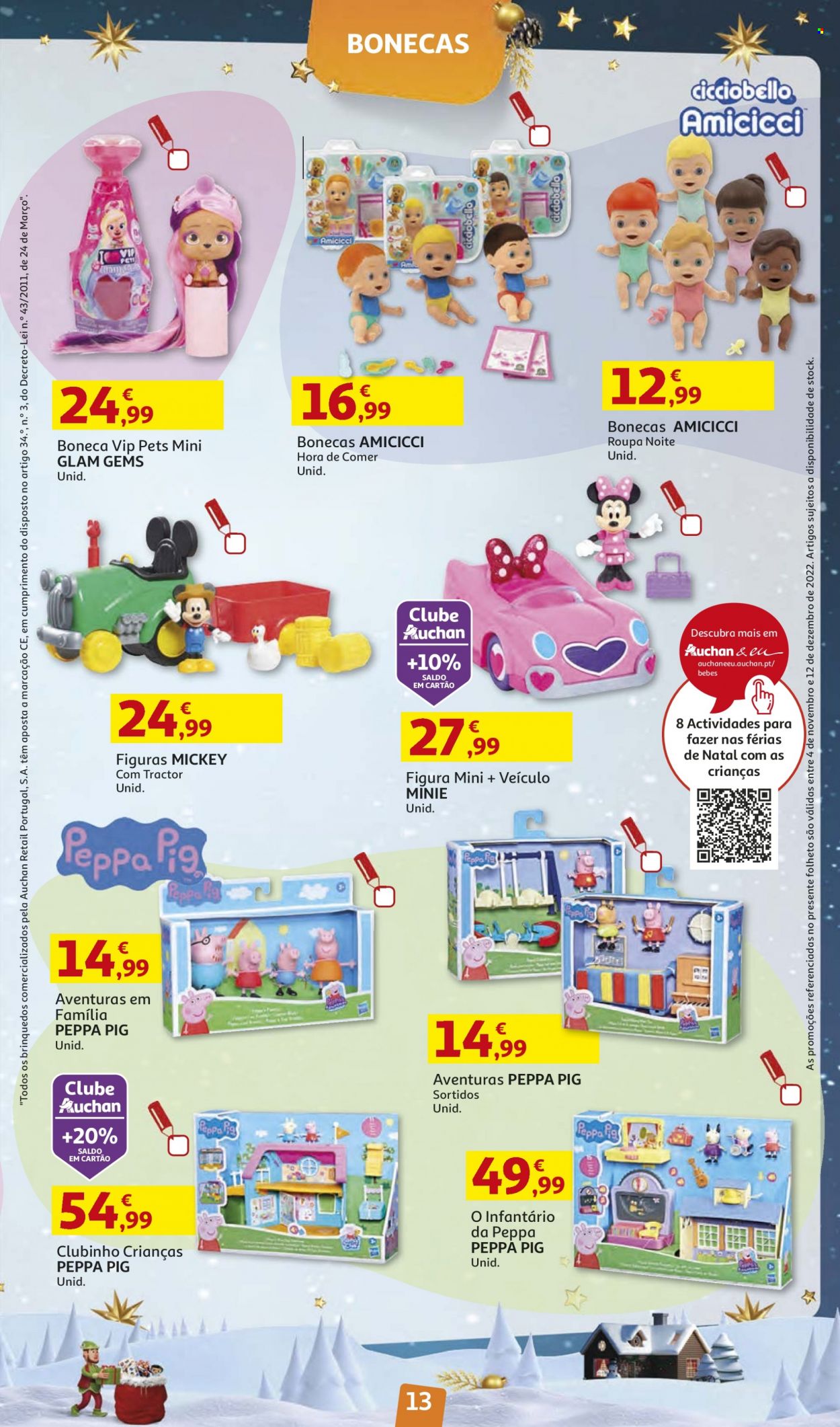 Folheto Auchan - 4.11.2022 - 12.12.2022 - Produtos em promoção - figura, boneca, veículo. Página 13.