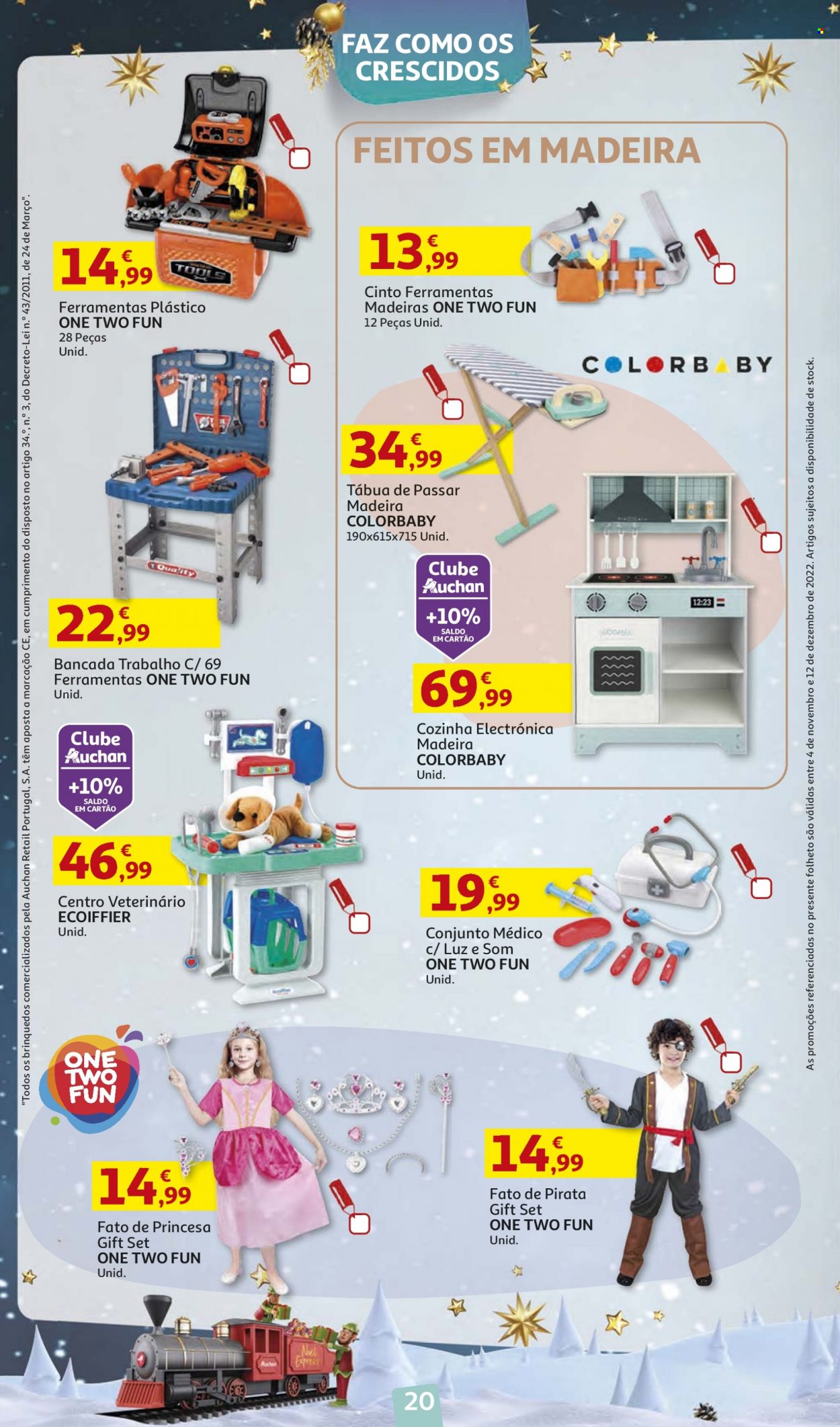 Folheto Auchan - 4.11.2022 - 12.12.2022 - Produtos em promoção - tábua, cinto. Página 20.