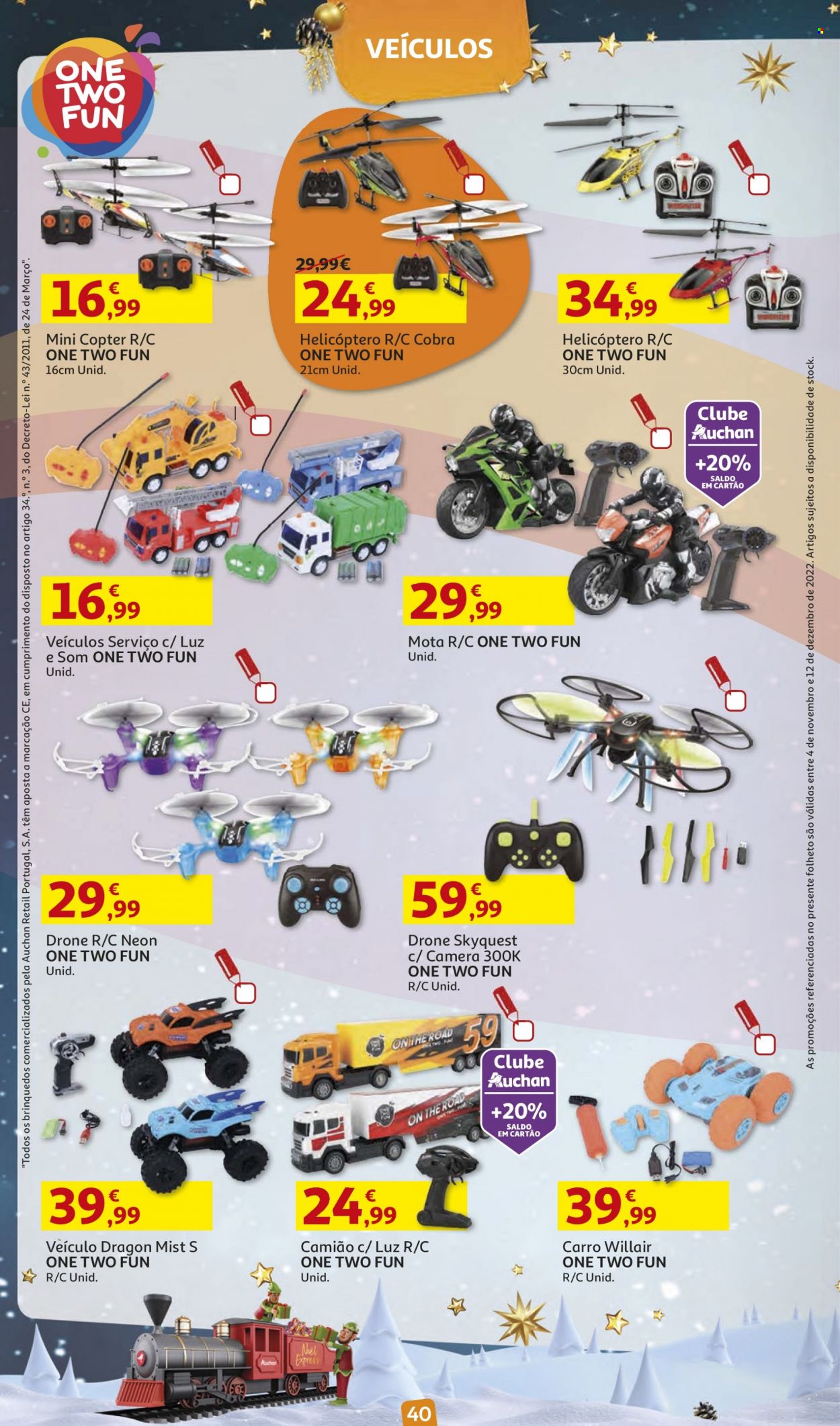 Folheto Auchan - 4.11.2022 - 12.12.2022 - Produtos em promoção - veículo. Página 40.