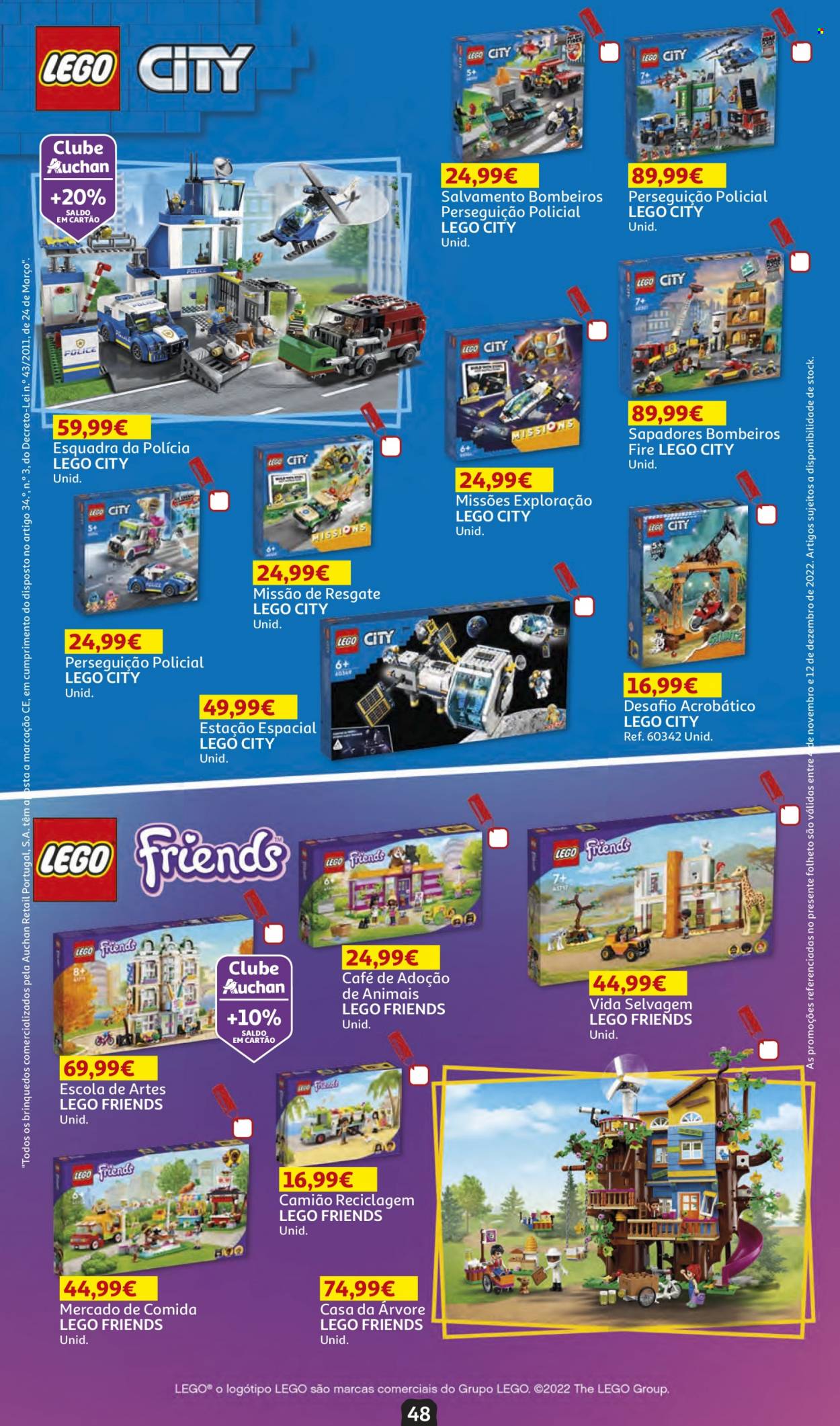 Folheto Auchan - 4.11.2022 - 12.12.2022 - Produtos em promoção - café, LEGO, LEGO City, LEGO Friends. Página 48.