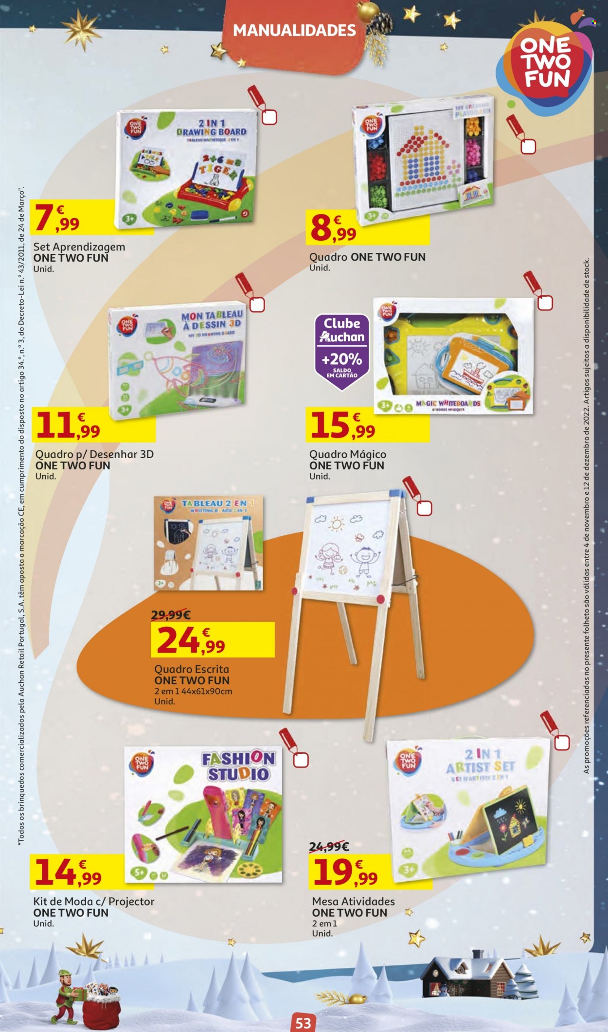 Folheto Auchan - 4.11.2022 - 12.12.2022 - Produtos em promoção - mesa, quadro. Página 53.