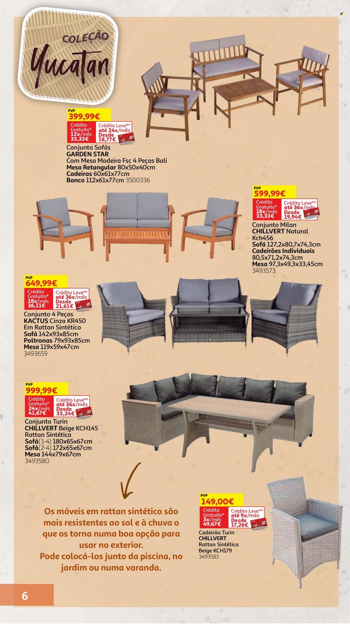 Folheto Auchan - 8.5.2023 - 30.7.2023 - Produtos em promoção - cadeira. Página 6.