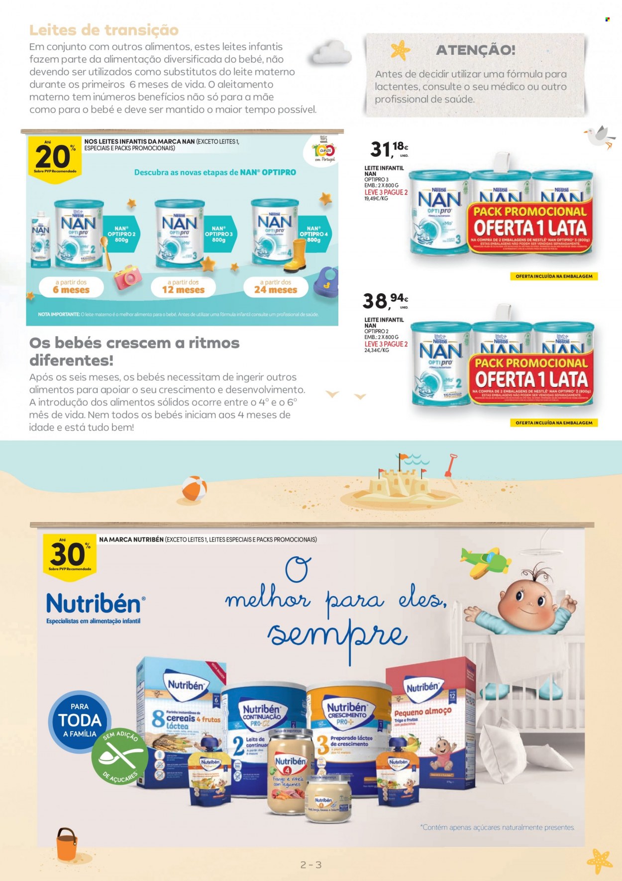 Folheto Continente - 23.5.2023 - 4.6.2023 - Produtos em promoção - leite NAN, leite infantil. Página 3.