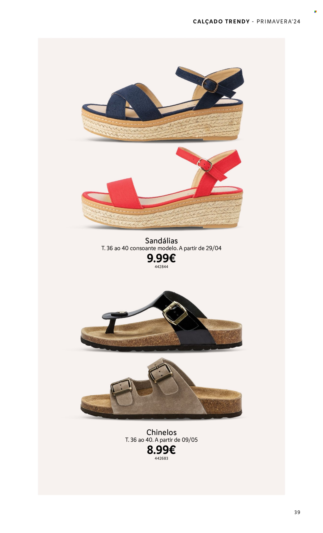 thumbnail - Folheto Lidl - Produtos em promoção - chinelo, sandálias, calçados. Página 39.