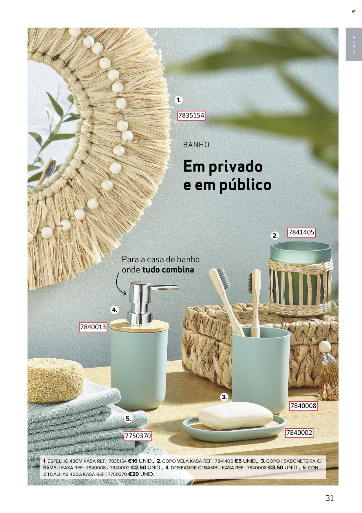 thumbnail - Folheto Continente - 20.2.2024 - 30.6.2024 - Produtos em promoção - copo, espelho, saboneteira, vela, toalha. Página 31.