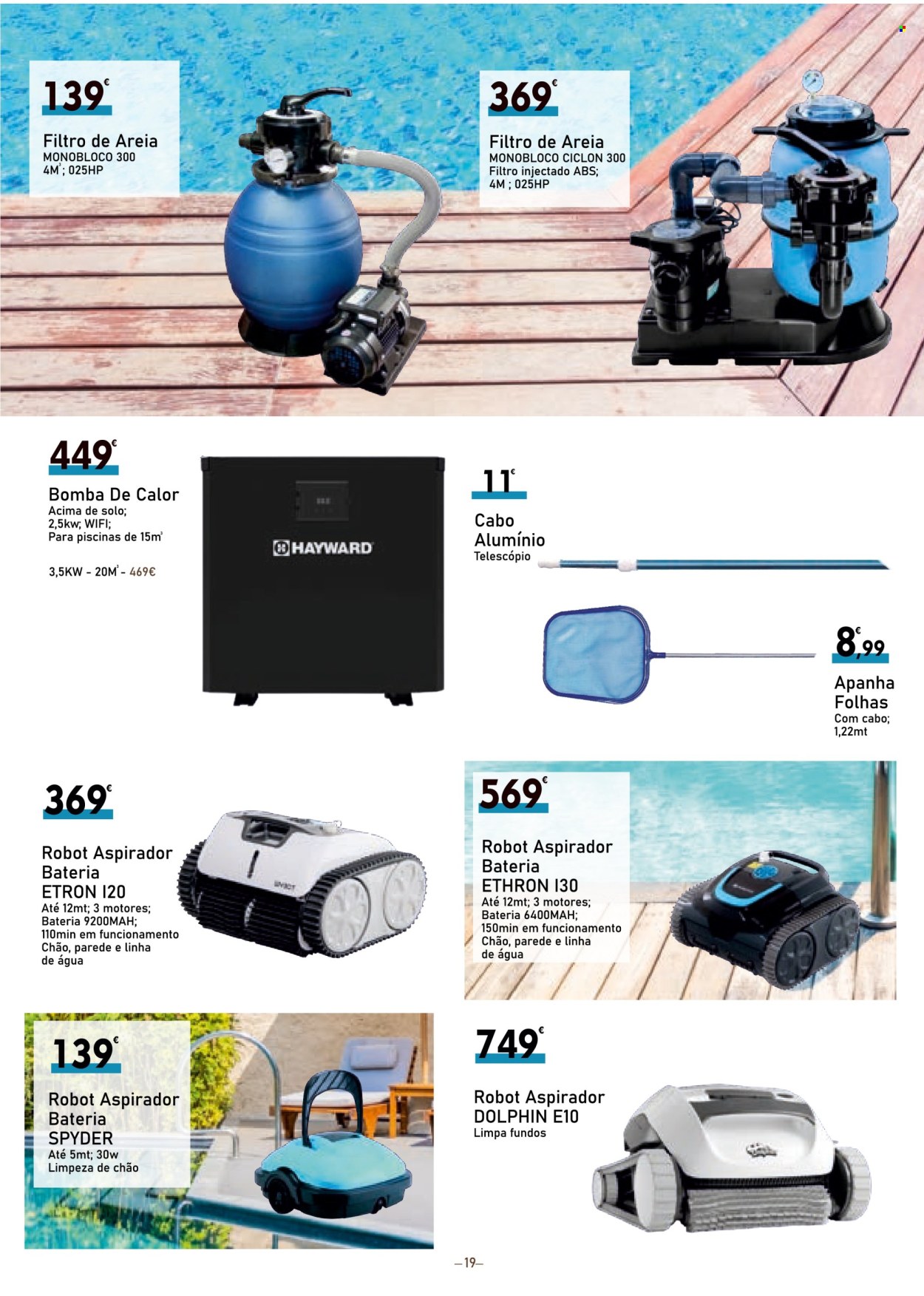 thumbnail - Folheto E.Leclerc - 26.3.2024 - 30.6.2024 - Produtos em promoção - robô aspirador, filtro para piscinas. Página 19.