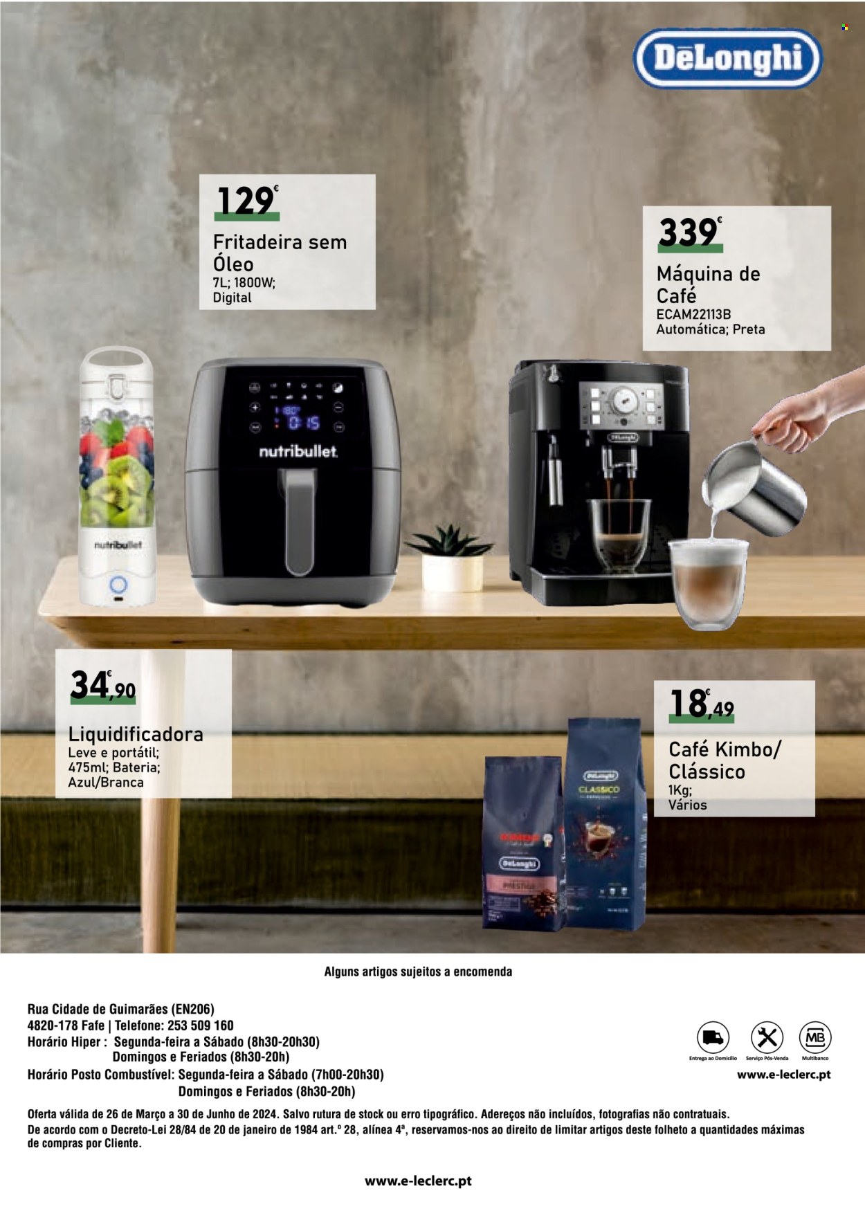 thumbnail - Folheto E.Leclerc - 26.3.2024 - 30.6.2024 - Produtos em promoção - fritadeira, máquina de café. Página 40.