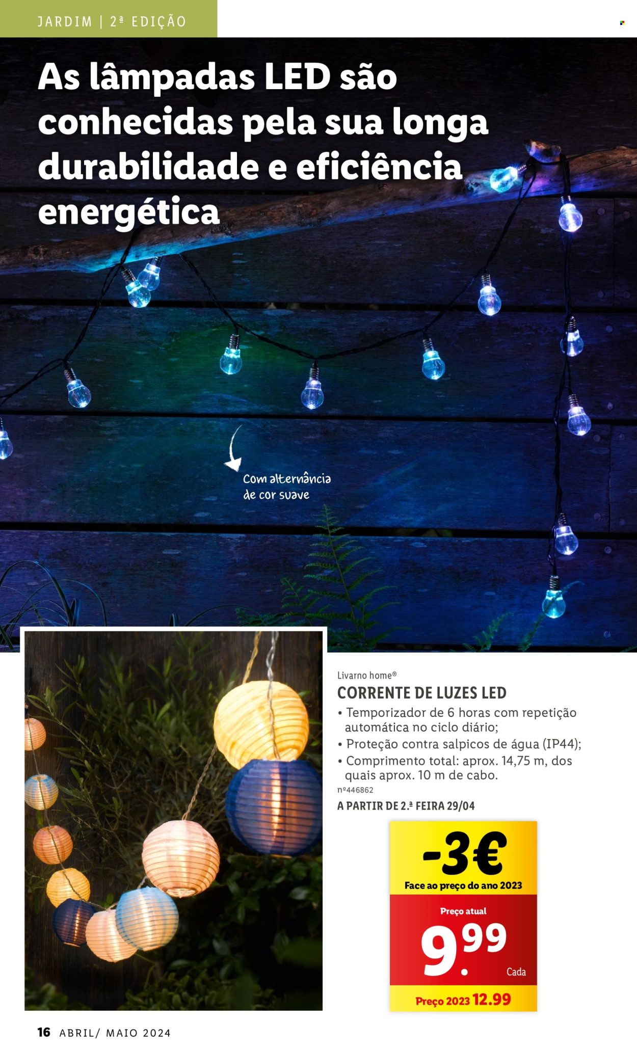 thumbnail - Folheto Lidl - 1.4.2024 - 31.5.2024 - Produtos em promoção - lâmpada LED. Página 16.