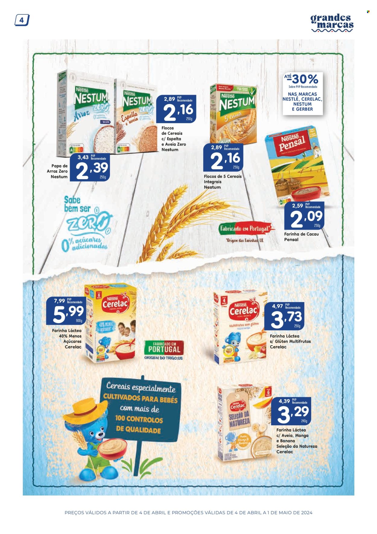 thumbnail - Folheto Minipreço - 4.4.2024 - 1.5.2024 - Produtos em promoção - Nestlé, farinha, farinha láctea, flocos, Pensal. Página 4.