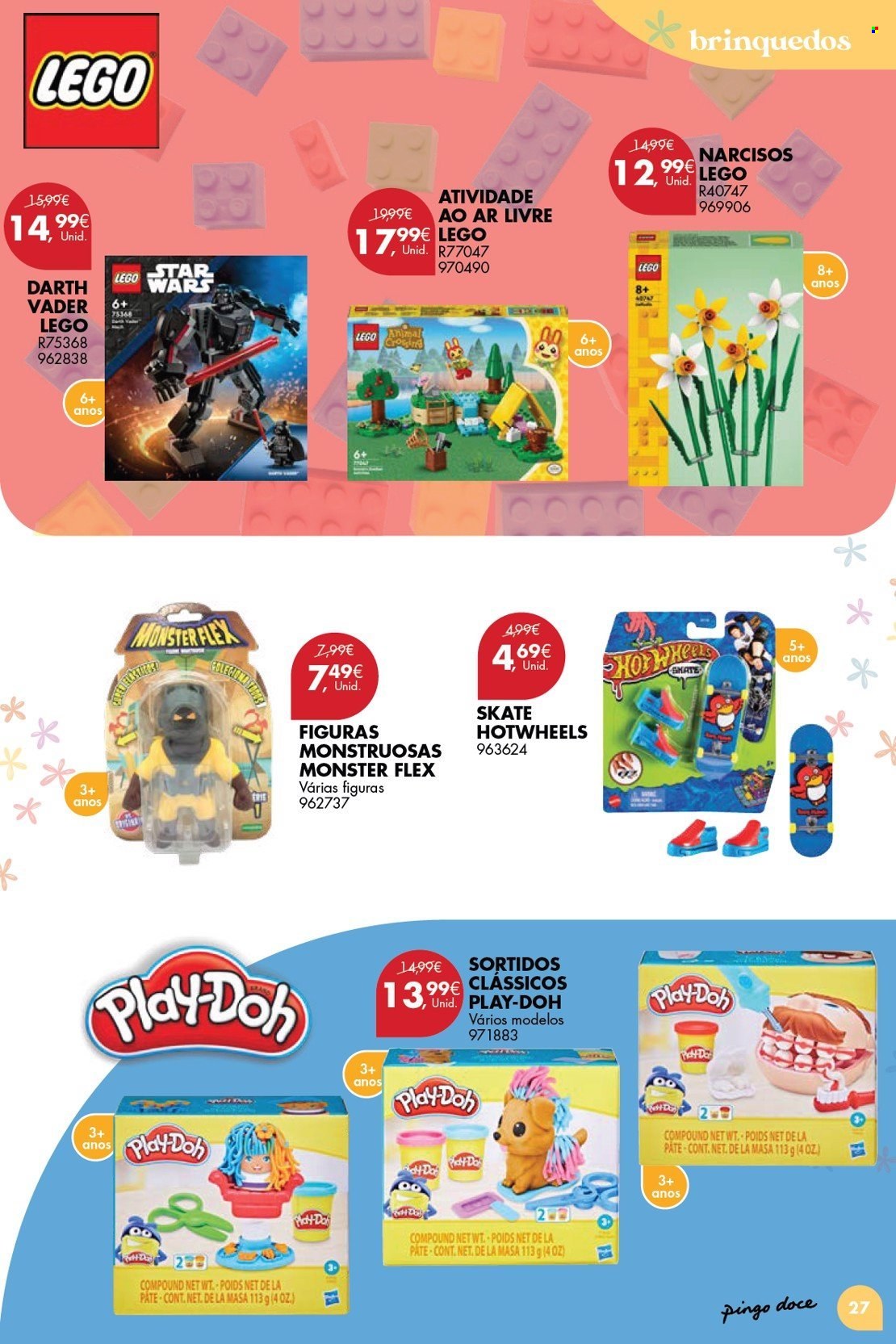 thumbnail - Folheto Pingo Doce - 2.4.2024 - 6.5.2024 - Produtos em promoção - LEGO, Play-Doh, brinquedo. Página 27.