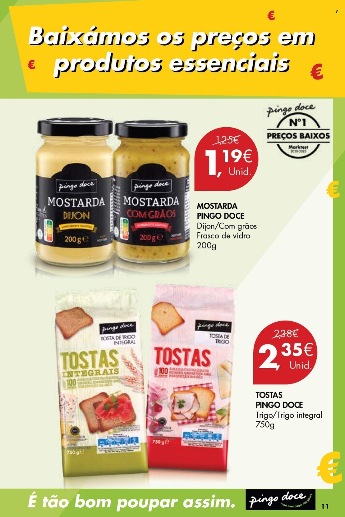 thumbnail - Folheto Pingo Doce - 9.4.2024 - 20.5.2024 - Produtos em promoção - mostarda, pão torrado. Página 11.