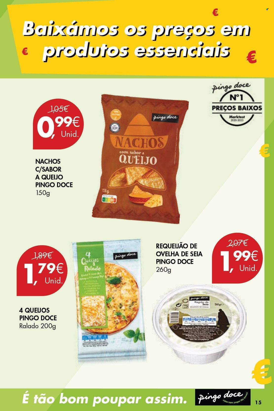 thumbnail - Folheto Pingo Doce - 9.4.2024 - 20.5.2024 - Produtos em promoção - requeijão, queijo, queijo ralado. Página 15.