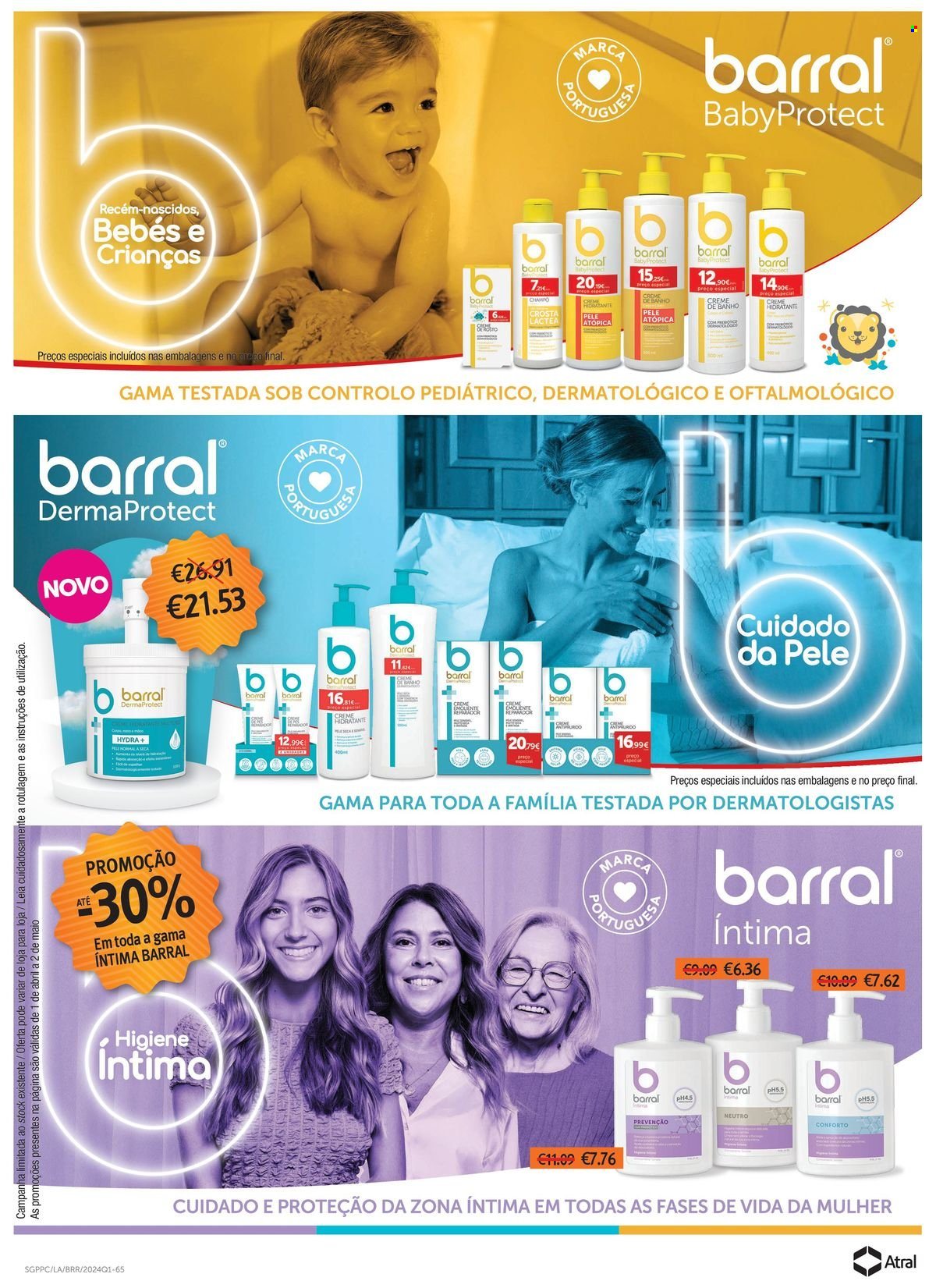 thumbnail - Folheto Auchan - 1.4.2024 - 2.5.2024 - Produtos em promoção - Barral, shampoo, creme de banho, creme, creme hidratante. Página 11.