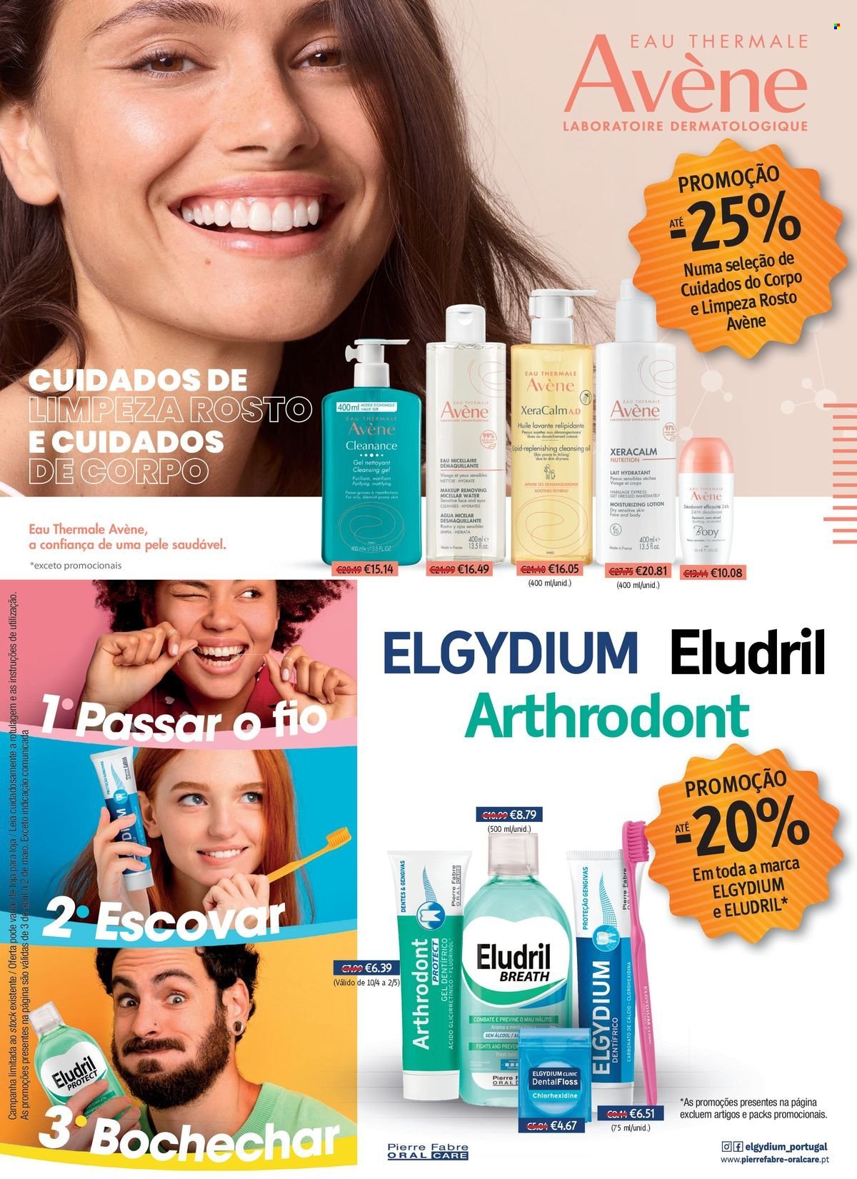 thumbnail - Folheto Auchan - 1.4.2024 - 2.5.2024 - Produtos em promoção - Avène, Elgydium, água micelar. Página 17.