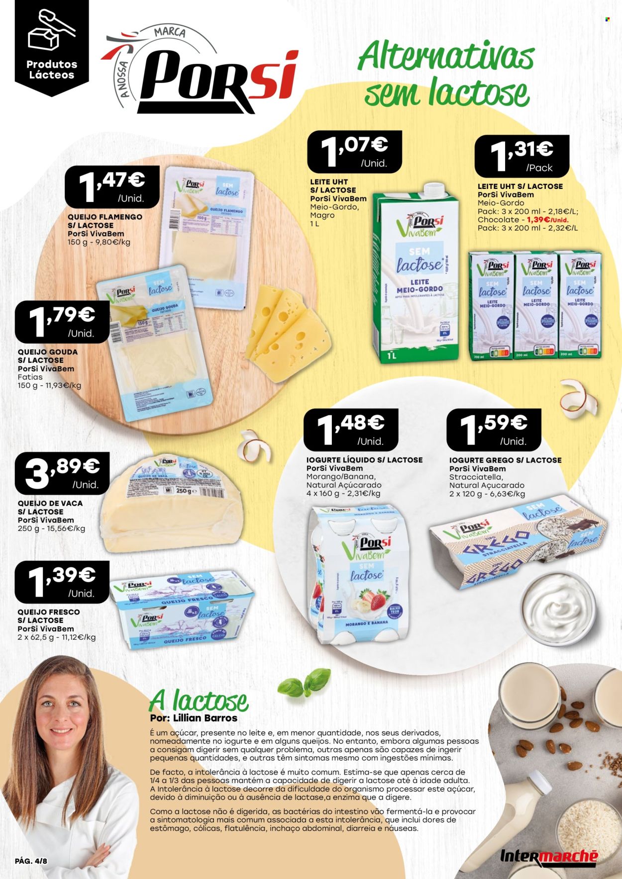 thumbnail - Folheto Intermarché - 25.4.2024 - 8.5.2024 - Produtos em promoção - queijo, gouda, queijo fresco, queijo flamengo, iogurte, iogurte grego, iogurte líquido, açúcar. Página 4.