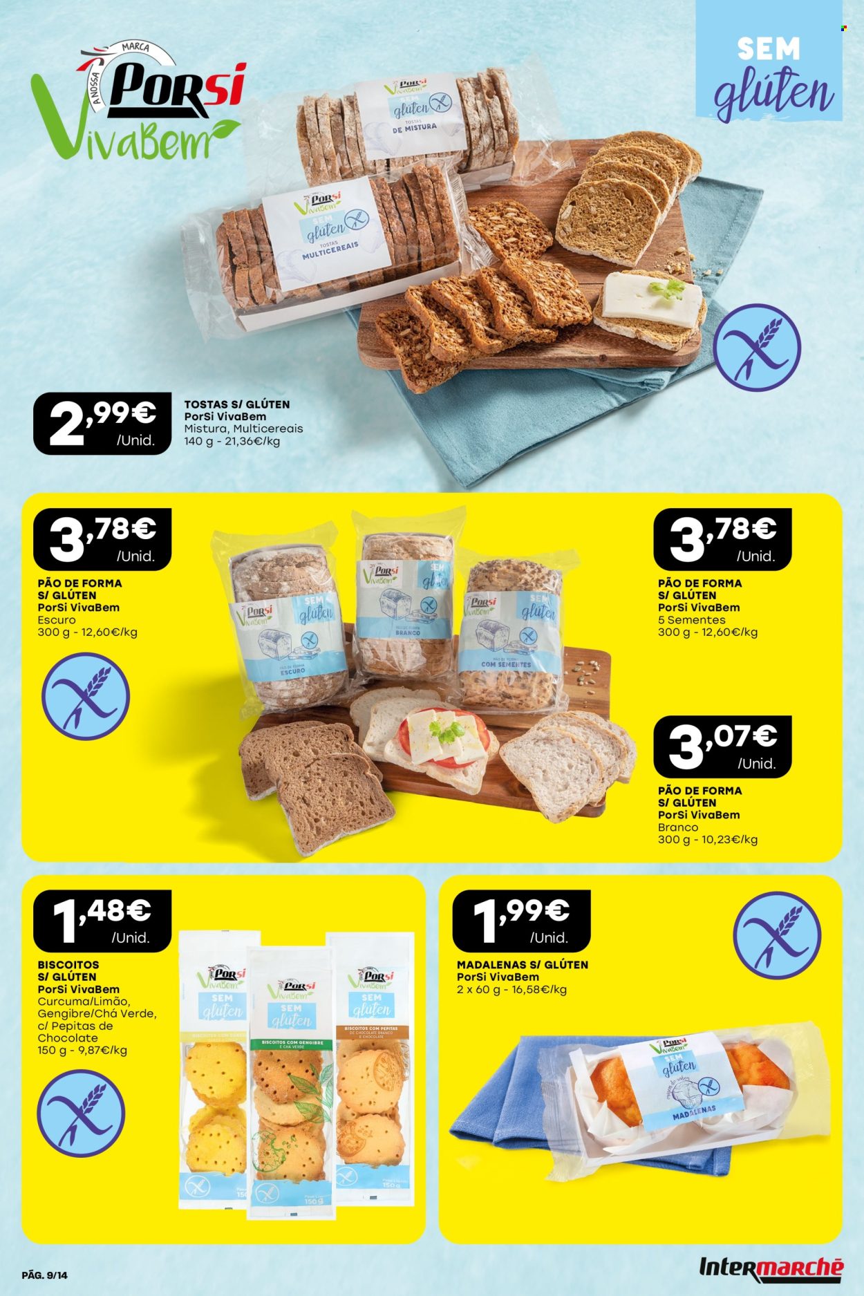 thumbnail - Folheto Intermarché - 25.4.2024 - 8.5.2024 - Produtos em promoção - limão, pão, pão de forma, pastelaria, madalenas, biscoito, chá. Página 9.