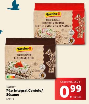 Tastino Pão Integral Centeio/Sésamo