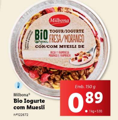 Milbona Bio Iogurte com Muesli