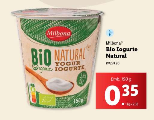 Milbona Bio Iogurte Natural