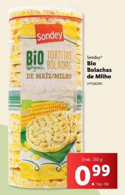 Sondey Bio Bolachas de Milho