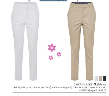 CALÇAS SLACKS