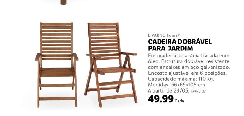 CADEIRA DOBRÁVEL PARA JARDIM