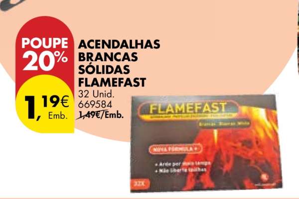 ACENDALHAS BRANCAS SOLIDAS FLAMEFAST