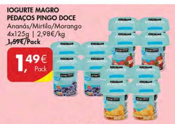 Iogurte Magro Pedaços Pingo Doce