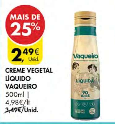 CREME VEGETAL LÍQUIDO VAQUEIRO
