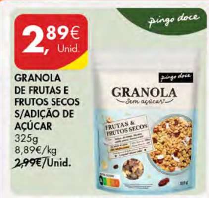 Granola de Frutas e Frutos Secos s/Adição de Açúcar