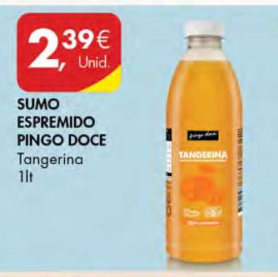 Sumo Espremido Pingo Doce Tangerina