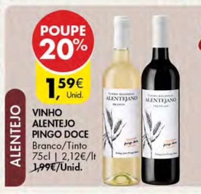 VINHO ALENTEJO PINGO DOCE