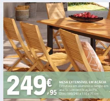 Mesa Extensível em Acácia