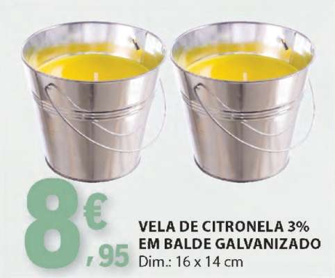 Vela de Citronela 3% em Balde Galvanizado