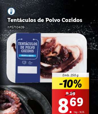 Tentáculos de Polvo Cozidos