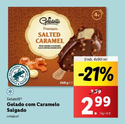 Gelado com Caramelo Salgado