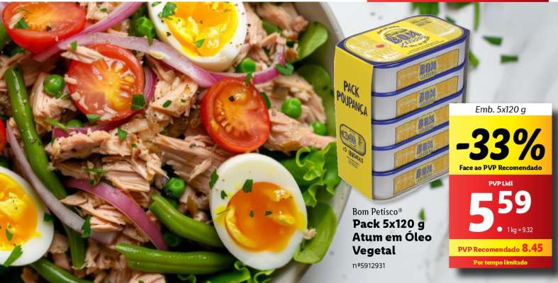 Pack 5x120 g Atum em Óleo Vegetal