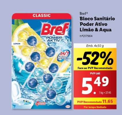 Bref Bloco Sanitário Poder Ativo Limão & Aqua