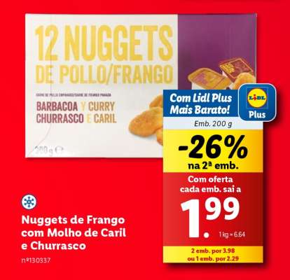 Nuggets de Frango com Molho de Caril e Churrasco
